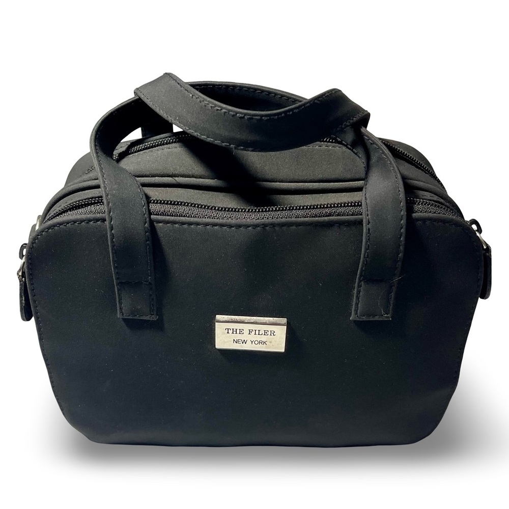The Filer New York 9 inch Black Multipurpose Organizer Crossbody Dual Handle Bag